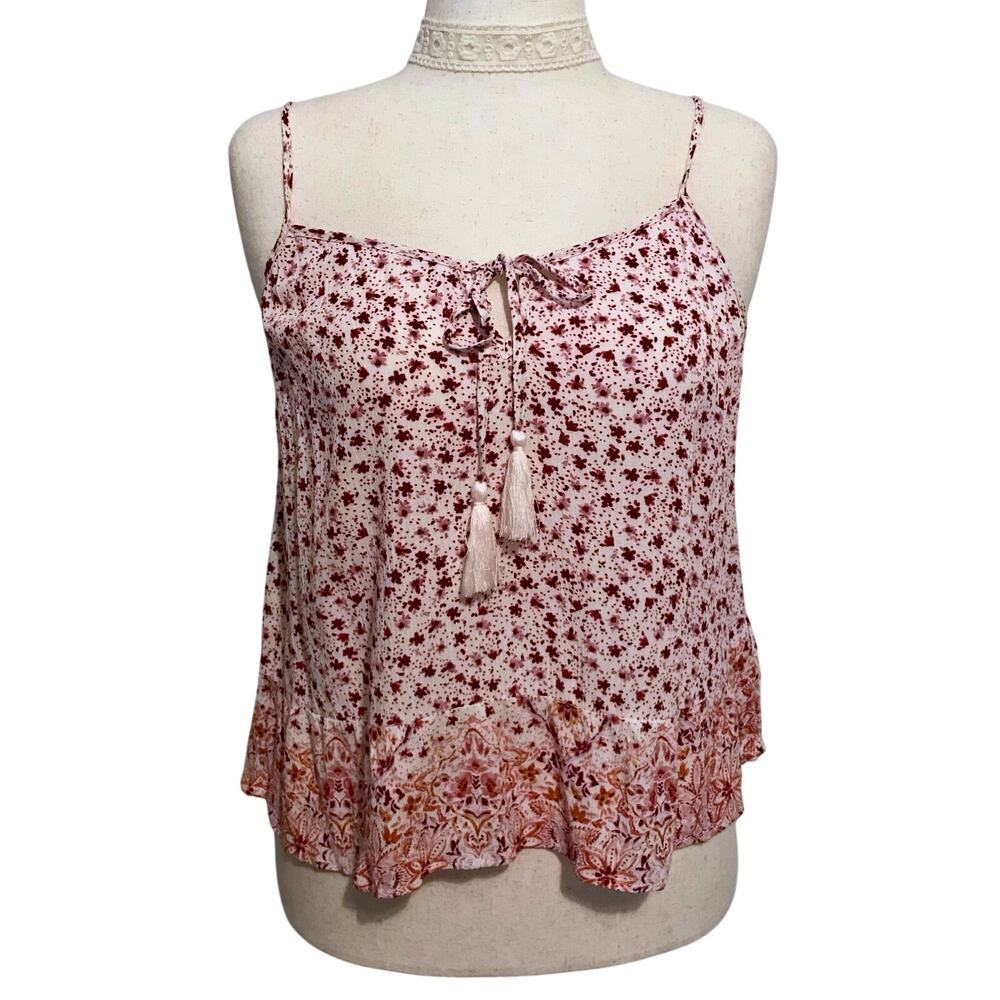 Hippie Rose NWT Cream Combo Floral Tank Top Juniors XL